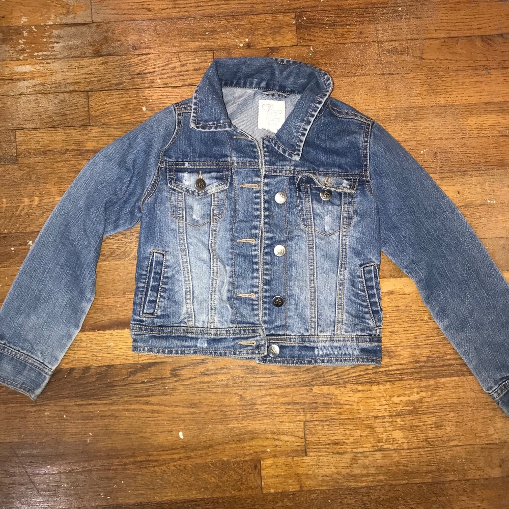 girls jeans jacket size med 7/8